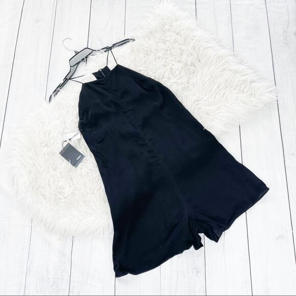 Wilfred‎ Women's Free Black Julee Ribbed Racer Back Romper Size Small NEW - Picture 2 of 5